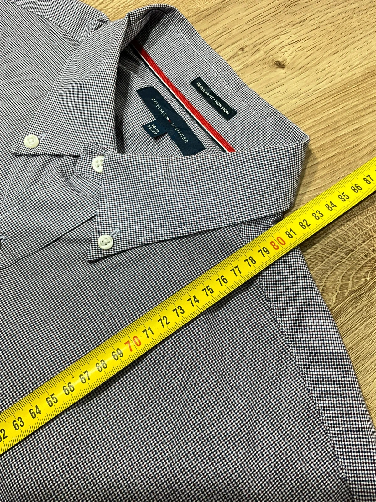 Chemise Tommy Hilfiger Regular Fit 16.5 36-37 Preppy 100% Coton Bordeaux Bleu Marine – photo 13
